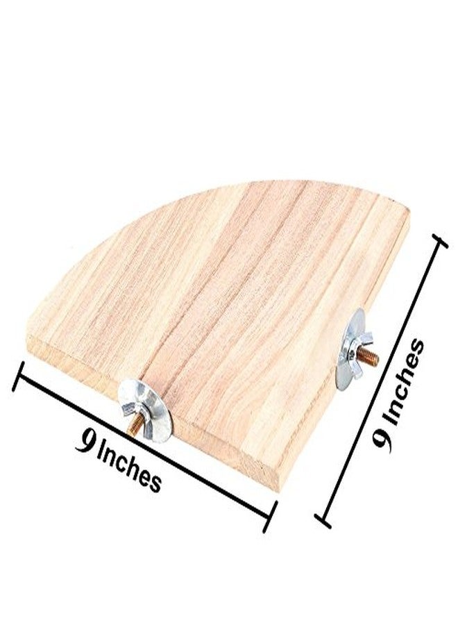 Sage Square 9 Inches / 23 cm Natural Wood Corner Platform Cum Perch Cum Stand Bird Toy Ideal for Sun Conure, Pionus, Quaker Parrot, Cockatiel, Finch, Canary, Lovebird, Budgerigar, Budgeri (Light Weight) - Image 2